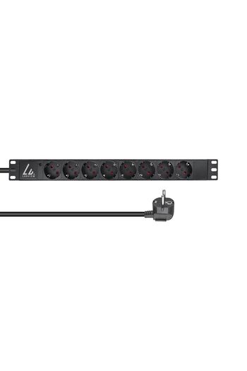 Inna marka Prelungitor Lanview de 19", montare în rack 1U, 16A, 8 prize Schuko tip F, cablu de 2 m
