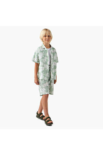 Juniors Floral Print Shirt and Shorts Set