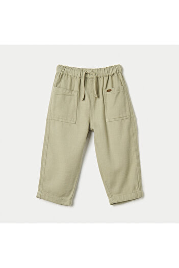 giggles Solid Pants with Drawstring Closure and Pockets
