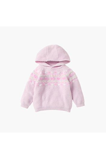 Juniors Textured Long Sleeves Hooded Sweatshirt and Joggers Set
