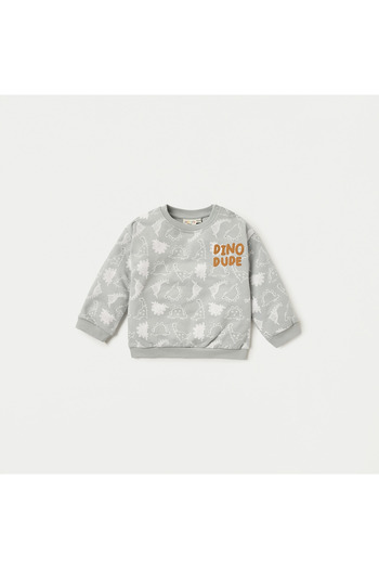Juniors All-Over Dinosaur Print Sweatshirt and Joggers Set