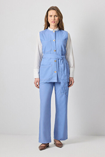 Touché Privé Denim Look Vest Pants Set