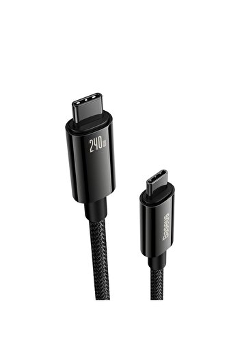 Baseus Cablu USB-C 480Mb/s 240W Tungsten Auriu 1m Negru
