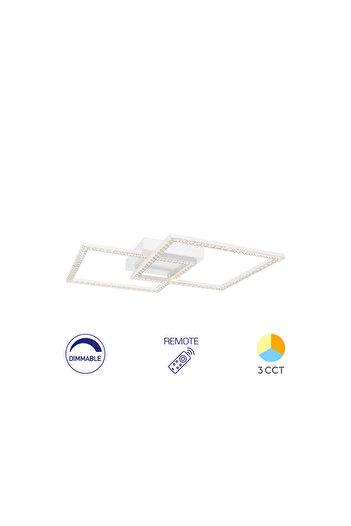 Braytron Lustră LED 55W Crystal-3IN1-Telecomanda-DIM-Alb