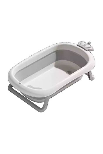 Little Mom Set Foldable Baby Bathtub, Little Mom Royal Grey, Built-in Thermometer and Anatomical Support with