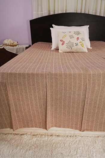Defne&Apollon İpekçilik Natural Line – Handwoven 80% Cotton 20% Linen Double Pique - Salmon