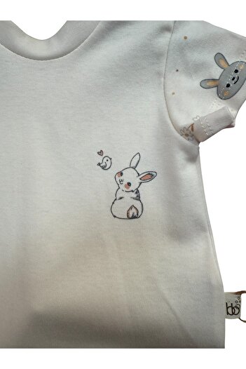by bubbles Baby Girl Rabbit Detailed Bottom Top Set