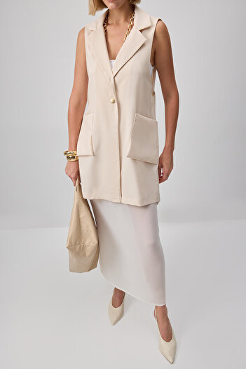 Touché Privé Gold Button Detailed Vest