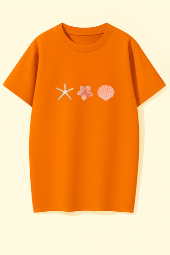 uyguntarz Unisex Oyster Shell Design Printed Tshirt
