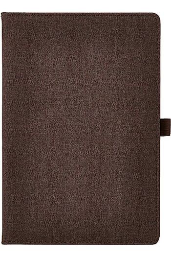 Deli EN118L L GY A5 80gsm Leather Cover 96 Sheets Notebook