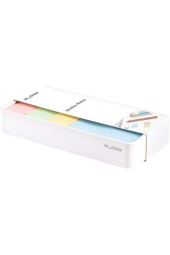 Deli ENS116 Sticky Notes Pastel Sheets with ABS Dual-Size Holder 150 Pieces Set