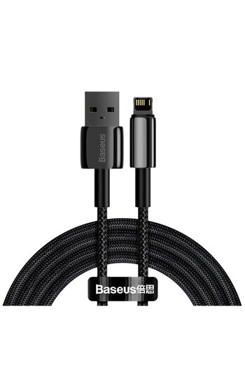 Baseus Mocny przewód kabel w oplocie USB Iphone Lightning 2.4 A 2 m czarny