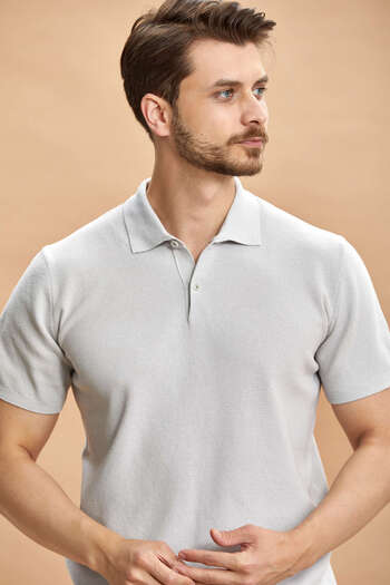 SMILE Earty Gray Polo Knitwear T-Shirt