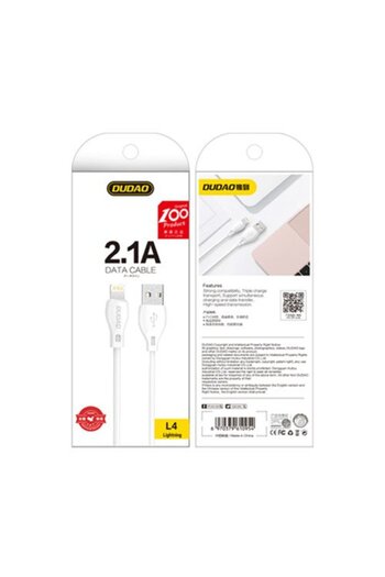 DUDAO Przewód kabel do iPhone USB - Lightning 2.1A 2m biały