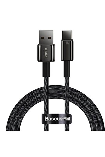 Baseus Tungsten Gold kabel przewód USB-USB-C 480Mb-s 100W 1m czarny