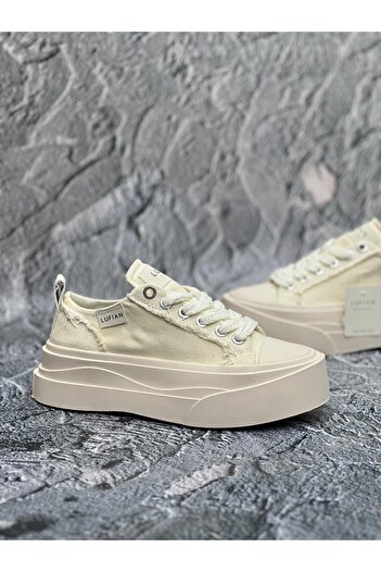 Lufian Genuine Leather Lace-Up Casual Sneaker White Shoes