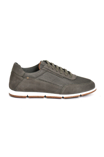 Tuna Genuine Nubuck Leather/Textile Khaki Men's Sneaker Shoes - X241336