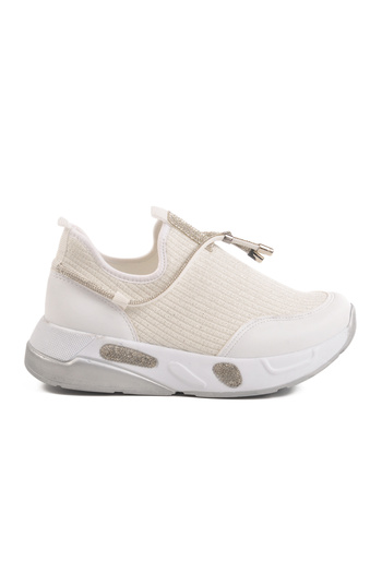 AYAKMOD White Anorak Stone Embroidered Women's Casual Shoes 702498 Z