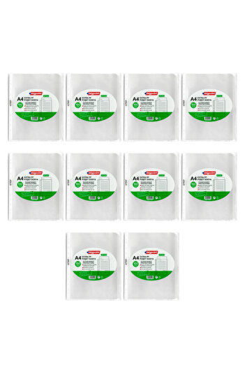 Bigpoint Bag File, 10 Pieces, 60 A4 Capacity, Extra Transparent, 100 Pieces