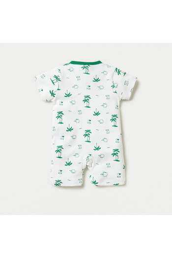 Juniors All-Over KSA National Day Print Romper with Short Sleeves
