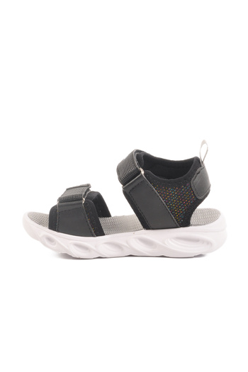 AYAKMOD Black Velcro Lighted Boys Sports Sandals 018127 P