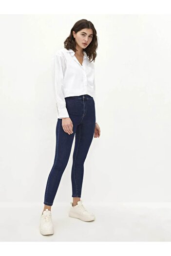 LC Waikiki LCW Jeans Indigo Yüksek Bel Jüpiter Süper Skinny Fit Kadın Jean Pantolon