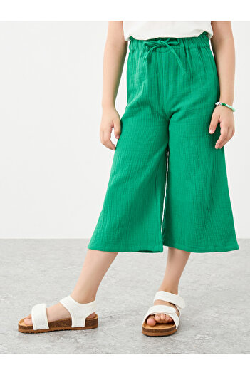 Styli Textured Wide Leg Pants with Drawstring