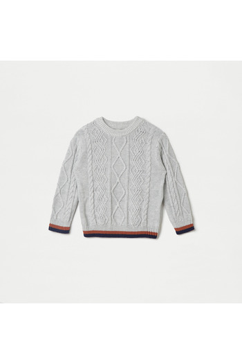 Juniors Textured Sweater with Long Sleeves