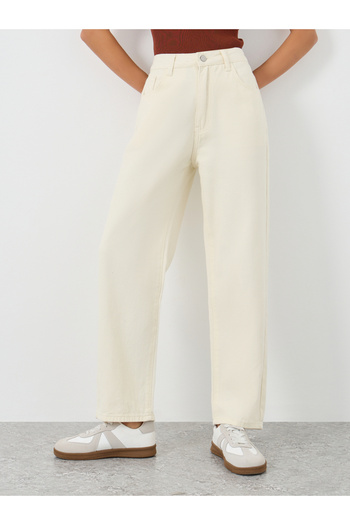 Styli Solid High Rise Tapered Fit Jeans