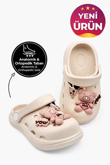 Twingo Children's Cross Slippers Ecru Garden Slippers Beach Seaside Bathroom Slippers