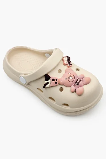 Twingo Children's Cross Slippers Ecru Garden Slippers Beach Seaside Bathroom Slippers