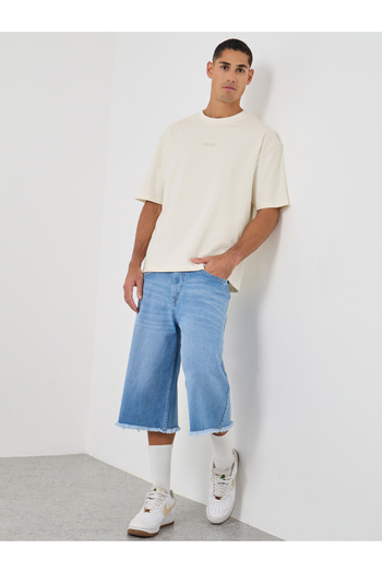 Styli Slogan Print Oversized Crew Neck T-Shirt