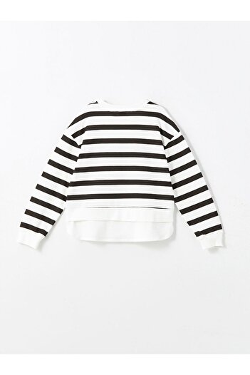 LC Waikiki Ecru Crew Neck Girl's Sweatshirt