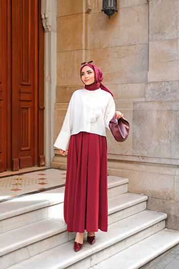 LOCCO Γυναικεία Linda Φούστα Claret Red