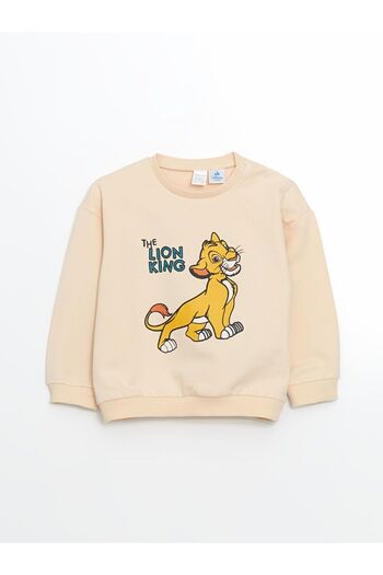 LC Waikiki Lcw Bisiklet Yaka Aslan Kral Baskılı Erkek Bebek Sweatshirt Ve Pantolon 2'li Takım