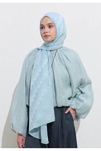 Freshscarfs Nori Ipeksi Jakar Şal Açık Mavi