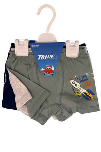 TOLIN Boy's 3 Pack Cotton Lycra Printed Shorts 433