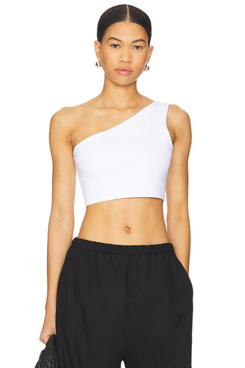 AFR CLOTHES Women's Double Layer Jersey Fabric Single Shoulder Crop Top