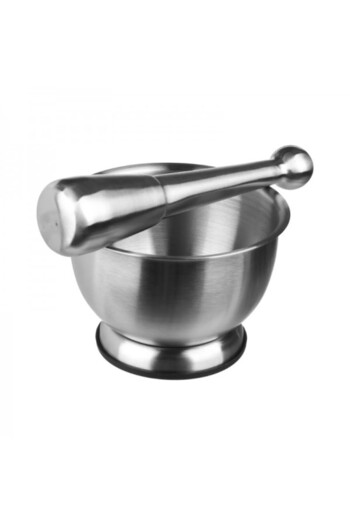 FİVE Stainless steel mortar and pestle for herbs and spices, Five, 12x8 cm
