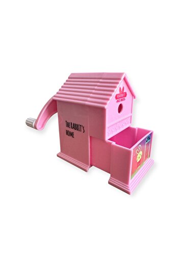 Polin Cute Animal Themed House Shaped Pencil Sharpener, Panda, Cat and Rabbit Patterns, 3 Color Options