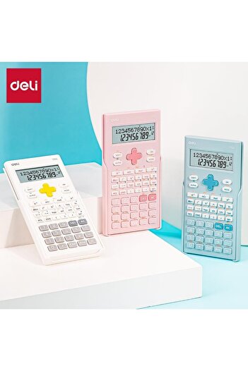 Deli E1700 Exam-Compliant with 240 Functions and Dual Line Display Scientific Calculator, White