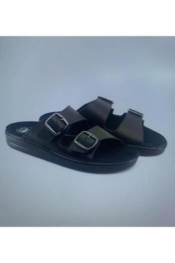 Wingmed Removable Soles Double Buckle Orthopedic Men's Slippers Genuine Leather