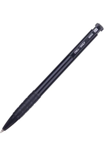 Deli Retractable Smooth Ballpoint Pen 12-Pieces, 0.7 mm Size, Black