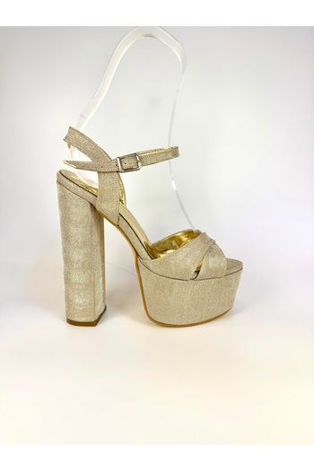 E&L Company Net 16cm Is En Highest Light Gold Glitter Platform, Balance.