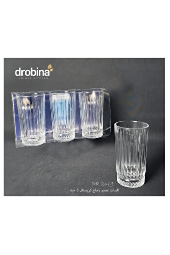 drobina Dropina 3-piece crystal glass juice glass set, clear