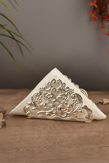 AKSESUAR EVRENİ Joven Silver Stainless Steel Ultra Luxury Napkin Holder Organizer Presentation Kitchen Decoration Tableware