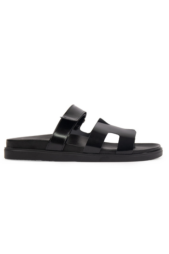 Pegia Men's Banded Patent Leather Slippers 215029