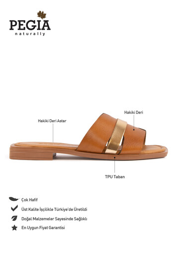 Pegia Genuine Leather Women's Slippers Dg6059