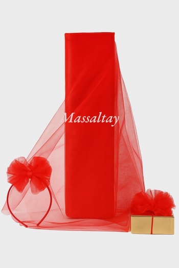 Massaltay Crystal Tulle Bundle Ornament Tulle 1 Meter – Stylish Accessory for Henna Night, Engagement and Dowry Decorations