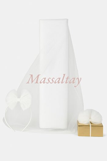 Massaltay Crystal Tulle Bundle Ornament Tulle 1 Meter – Stylish Accessory for Henna Night, Engagement and Dowry Decorations